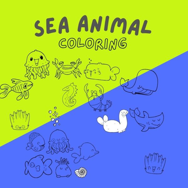 printable sea animal coloring book